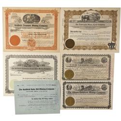 NV - Goldfield,Esmeralda County - 1905, 1906, 1910 - Goldfield Area Mining Stock Certificates - Fens