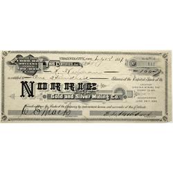 NV - Guanajuato,Guanajuato - 1887 - Norrie Gold and Silver Mining Co. Stock Certificate