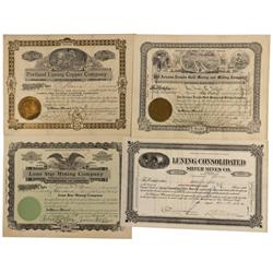 NV - Luning,Mineral County - 1907; 1919; 1921 - Luning, Nevada Mining Company Stock Certificates - C