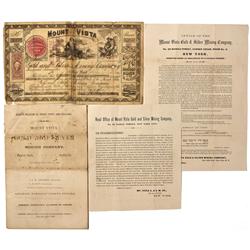 NV - Unionville,Humboldt - 1865 - Mount Vista *Territorial* Mine Documents