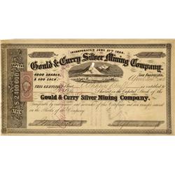NV - Virginia City,Storey County - April 24, 1865 - Gould & Curry Silver Mining Company Stock Certif