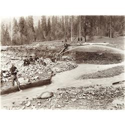 OR - Sykes Creek,Jackson County - c1890s - Placer Mining in Oregon Photograph