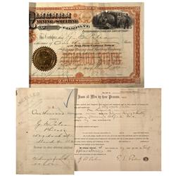 UT - Salt Lake City,1892 - Niagara Mining and Smelting Co. Stock Certificate - Fenske Collection