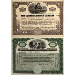 AZ - Ajo,Pima County - 1922-24 - Cornelia Copper Company Stock Certificates - Fenske Collection