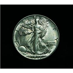 1947-p Walking Liberty 50c Grades Select Uncirculated au58/Slider  Wonderful pastel colors