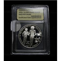 1995-p Paralympics (Blind Runner) Proof Commemorative Dollar Graded PR70 DCAM