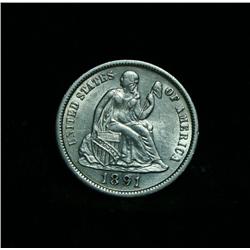 1891-s Liberty Seated Dime 10c Grades Select Uncirculated ms63