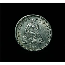 1876-p Seated Liberty Quarter 25c Grades almost uncirculated au58