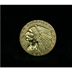 1914-d $2 1/2 Gold Indian Grades Select Uncirculated ms63