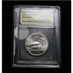 ***RARE  1996-s Olympic Swimming Proof Commemorative Half Dollar Graded ms70  RARE***