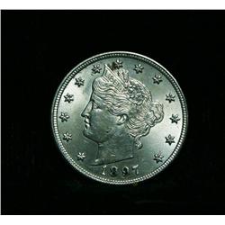 1897 Liberty 'V' Nickel 5c Grades Choice Uncirculated ms64++ PQ