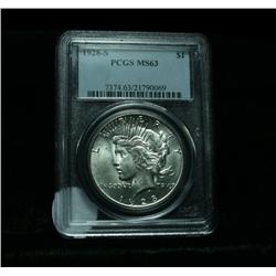 PCGS 1928-s Peace Dollar Graded ms63 PQ++
