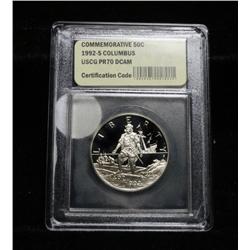1992-s Columbus Quincentenary Commemorative Proof 50c Graded PR70 DCAM