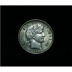 1914-p Barber Dime 10c Grades au50