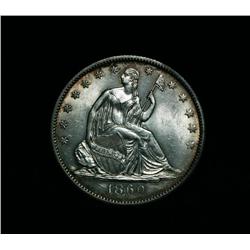 1860-o Liberty Seated Half Dollar 50c Grades Select Uncirculated ms63