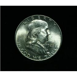 1948-d Franklin Half Dollar Grades Choice Uncirculated ms64 FBL