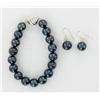 Black S. Sea Saltwater Pearl Bracelet & Earrings (JEW-1921)