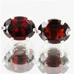 5.38ctw Red Garnet Sterling Earrings (JEW-2645)
