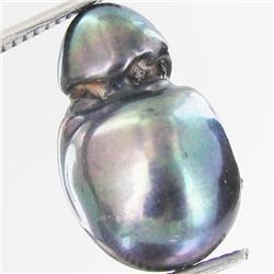 12.64ct Baroque Peacock Black South Sea Saltwater Pearl (GEM-33275)