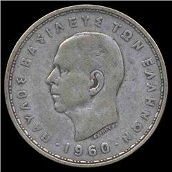 1960 Greece 20Dr Silver (COI-8353)