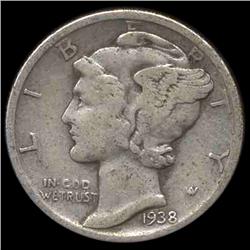 1938D Mercury Dime Hi Grade ERRORS (COI-8443)