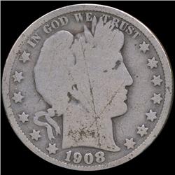 1908O Barber 50c Circulated (COI-8783)