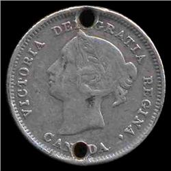 1881H Canada 5c XF/AU Details (COI-8581)