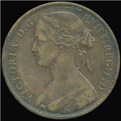 1862 British Victoria Penny XF+ (COI-7211)