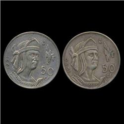 1950-51 Mexico 50c 2pcs AU (COI-8644)