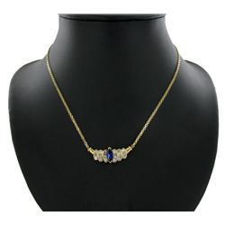 30.65ctw Diamond Sapphire Gold 14k Pendant Necklace (JEW-1757)