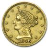 Image 1 : $2.5 Gold Liberty US Coin-  1890's-XF Plus