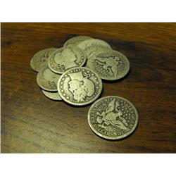 Lot of 10 Barber Quarter Dollars-Circulated