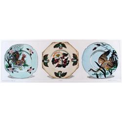 HAND COLORED ETCHING PLATES 11X30 SIGNED LTD ED