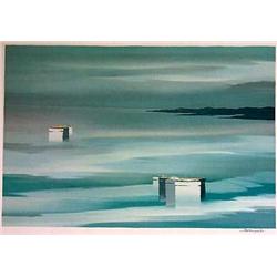 SIGNED COLORFUL ABSTRACT SURREAL LANDSCAPE SALE