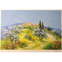 COLORFUL LANDSCAPE SIGNED LIMITED EDITION LITHOGRAPH ON PAPER