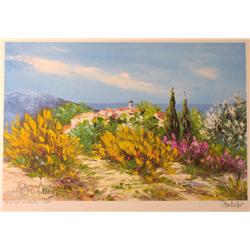 COLORFUL LANDSCAPE SIGNED LIMITED EDITION LITHOGRAPH ON PAPER