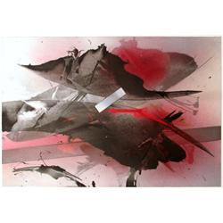 COLORFUL ABSTRACT ORIGINAL PAINTING ON PAPER LIQUIDATION