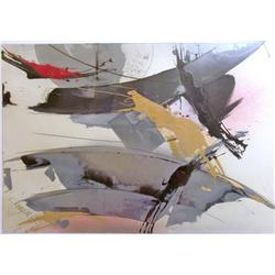 ABSTRACT ORIGINAL PAINTING ON PAPER ONLY $100 LIQUIDATION