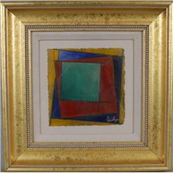 ABSTRACT CUSTOM FRAMED ORIGINAL PAINTING SALE