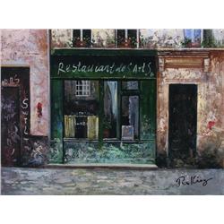 $150 ORIGINAL PAINTING ON CANVAS KING PARIS SCENE