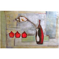 FANTASTIC ABSTRACT ORIGINAL PAINTING ON PAPER MARCO DARINA