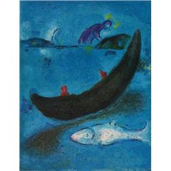 BIBLICAL MARC CHAGALL JONAH & THE WHALE ORIGINAL LITHOGRAPH
