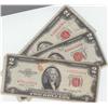 GROUP OF 3 $2 RED SEAL CURRENCY 1953