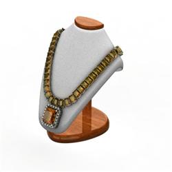 Genuine 50.14 ctw Citrine & Diamond  Necklace 14kt W/Y Gold 37g *(Emerald Cut)