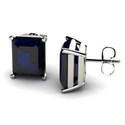 Genuine 5.50 ctw SapphireEarring 14ktWhite or Yellow Gold 3.5g