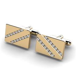 Genuine 0.84 ctw Diamond Cufflink 14kt W/Y Gold 5.44g