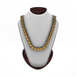Citrine 14.40 ctw Round Necklace 18ktW/Y Gold