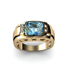 Genuine 4.05 ctw Topaz & Diamond Ring White or Yellow Gold 10kt 5.3g