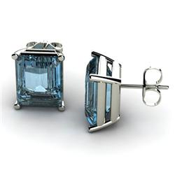 Genuine 8.60 ctw Aqua Marine Earring 14ktWhite or Yellow Gold 3.75g