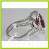 Image 2 : Genuine 4.93 ctw Ruby & Diamond Ring 18kt Gold-White
